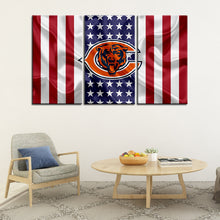 Load image into Gallery viewer, Chicago Bears American Flag Wall Canvas 2