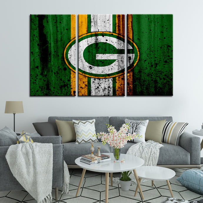 Green Bay Packers Rough Sign Wall Canvas 2