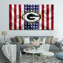 Load image into Gallery viewer, Green Bay Packers American Flag Wall Canvas 2