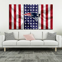 Load image into Gallery viewer, New England Patriots American Flag Wall Canvas 2