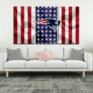 New England Patriots American Flag Wall Canvas 2