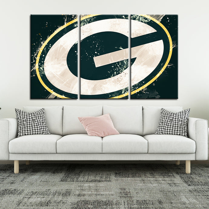 Green Bay Packers Paint Splash Wall Canvas