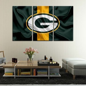 Green Bay Packers Fabric Flag Look Wall Canvas 2