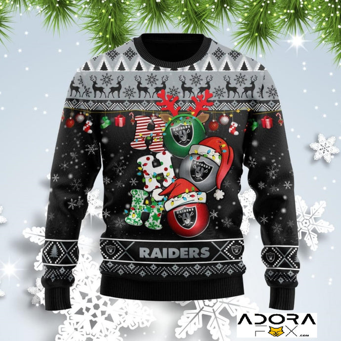 Las Vegas Raiders Ho Ho Ho Ugly Christmas Sweatshirt