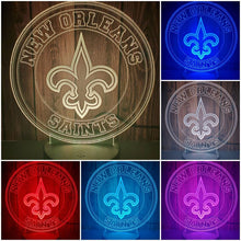 Load image into Gallery viewer, New Orleans Saints 3D LED Lamp 1