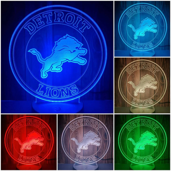 Detroit Lions 3D LED Lamp