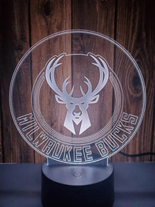 Milwaukee Bucks 3D LED Lamp