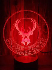 Milwaukee Bucks 3D LED Lamp