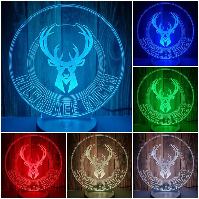 Milwaukee Bucks 3D LED Lamp