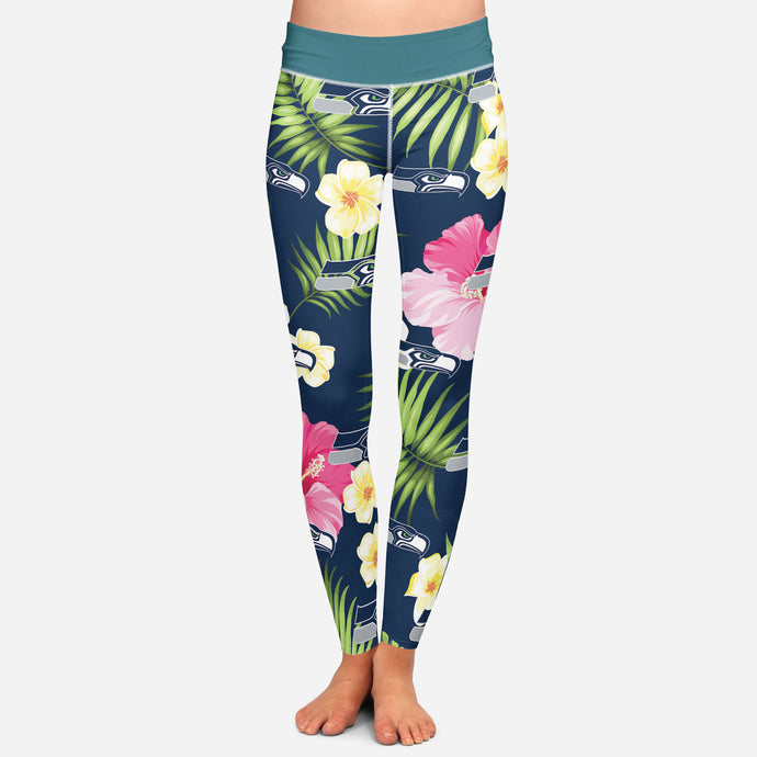 Seattle Seahawks Summer Floral Leggings