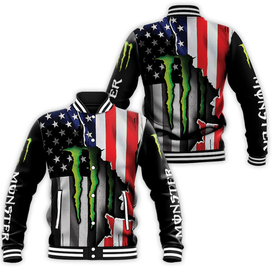 American Flag 3D Letterman Jacket