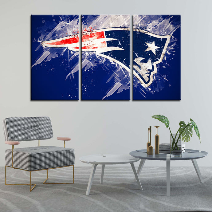 New England Patriots Paint Splash Wall Canvas 2