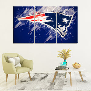 New England Patriots Paint Splash Wall Canvas 2