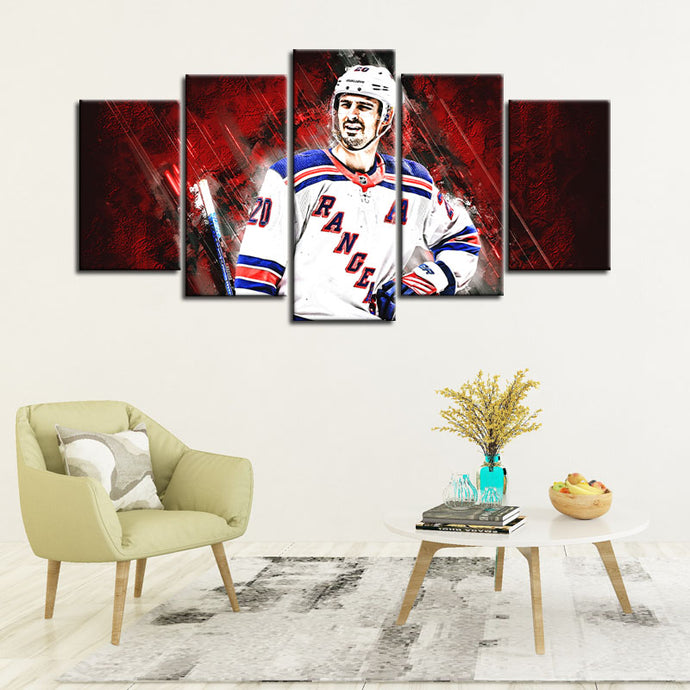  New York Rangers Poster Ice Hockey Sports Canvas Wall Art  Printing Artwork Fans Home Decoration Large Frame Painting Ready to Hang 5  Pieces (Framed,20x30x2pcs+20x45x2pcs+20x60cmx1pcs): Posters & Prints