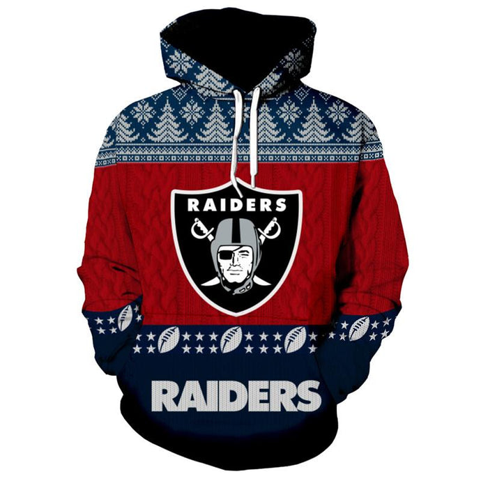 Las Vegas Raiders 3d Hoodie Christmas Edition