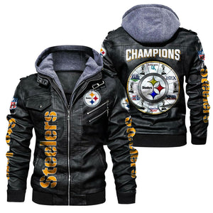 Pittsburgh Steelers Champion Leather Jacket