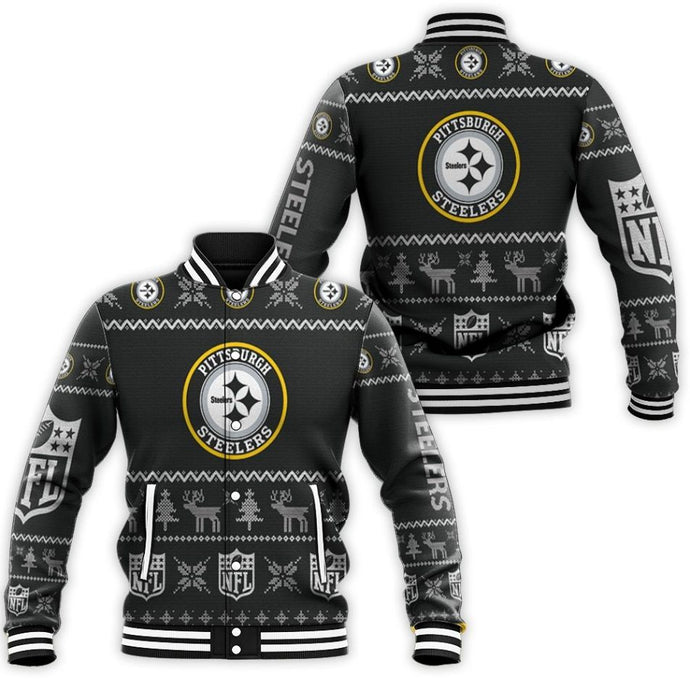 Pittsburgh Steelers Christmas 3D Letterman Jacket