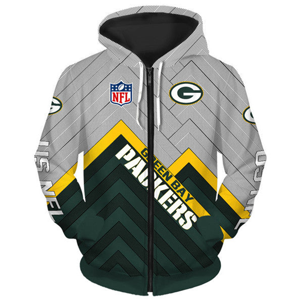 Green Bay Packers 3D Zipper Hoodie