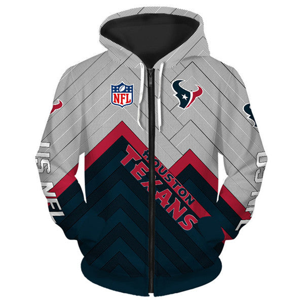 Houston Texans 3D Zipper Hoodie