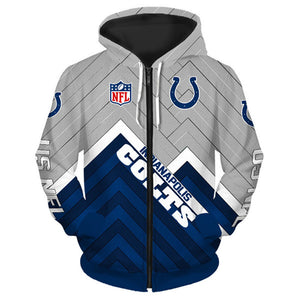 Indianapolis Colts 3D Zipper Hoodie