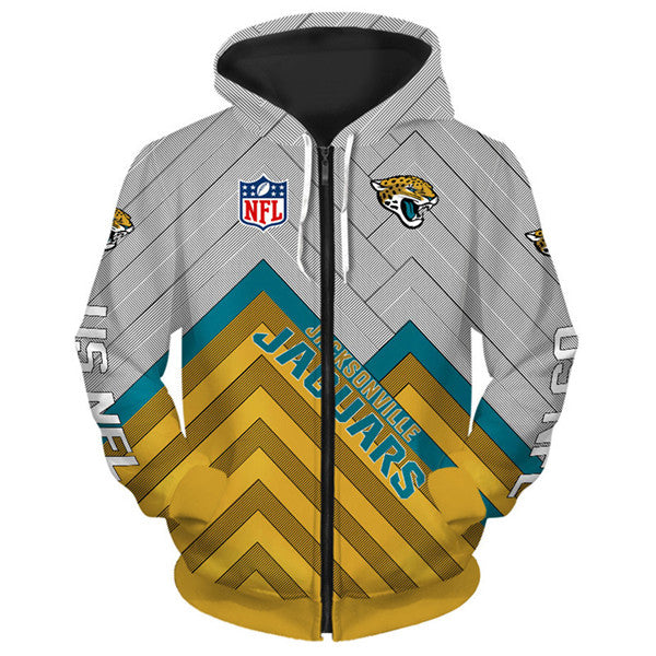 Jacksonville Jaguars 3D Zipper Hoodie