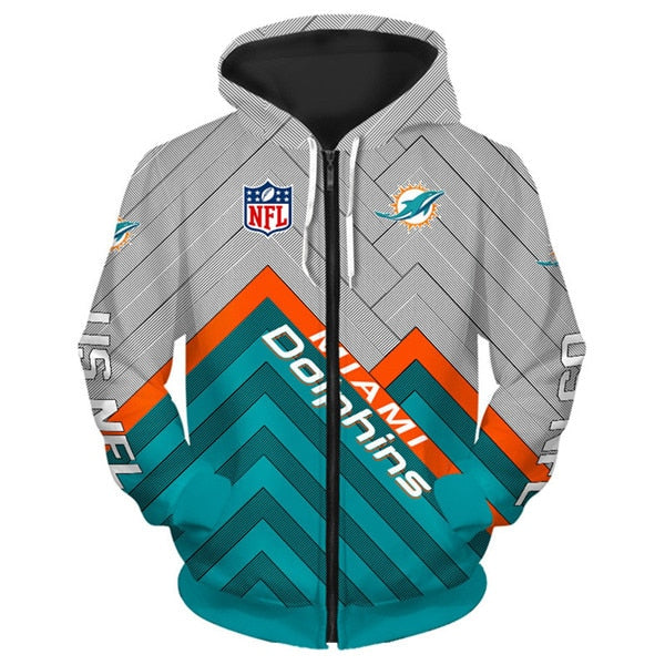 Miami Dolphins 3D Zipper Hoodie