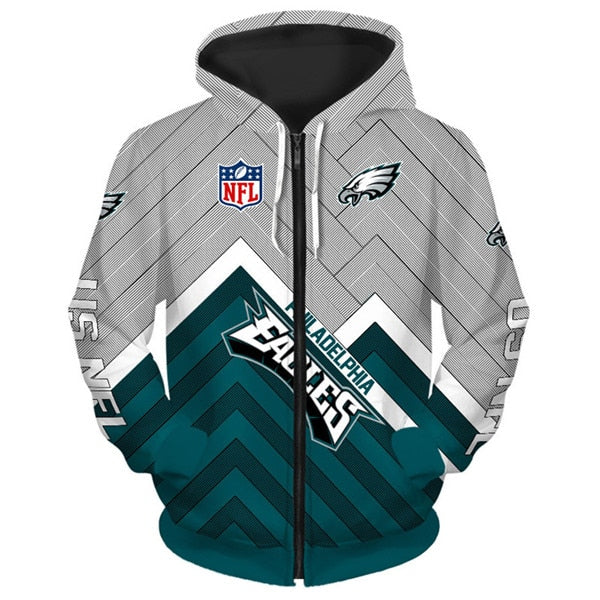 Philadelphia Eagles 3D Zipper Hoodie