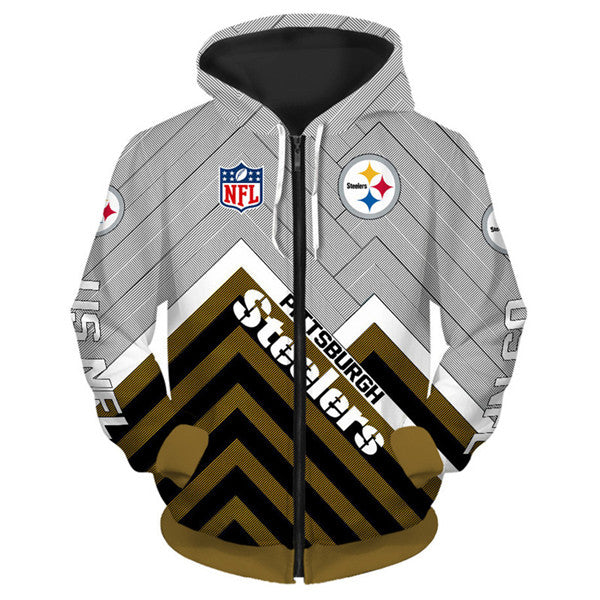 Pittsburgh Steelers 3D Zipper Hoodie