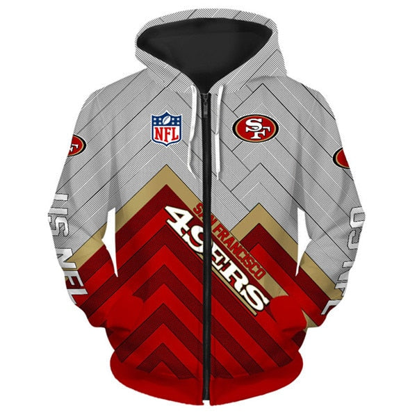 San Francisco 49ers 3D Zipper Hoodie