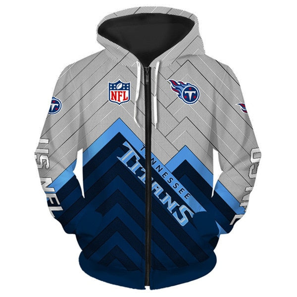 Tennessee Titans 3D Zipper Hoodie