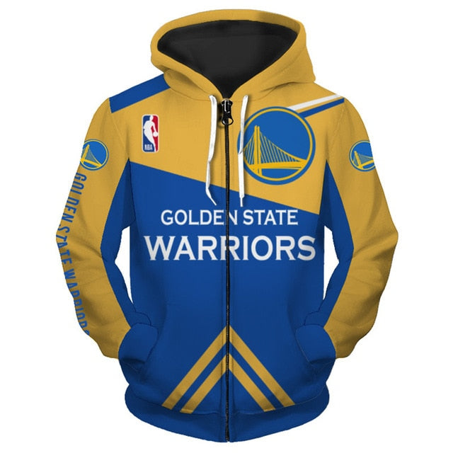 Golden State Warriors 3D Zipper Hoodie