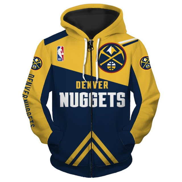 Denver Nuggets 3D Zipper Hoodie