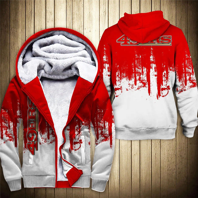 San Francisco 49ers 3D Thick Zipper Hoodie