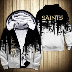 New Orleans Saints 3D Thick Zipper Hoodie