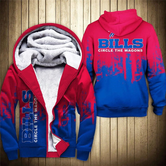 Buffalo Bills 3D Thick Zipper Hoodie