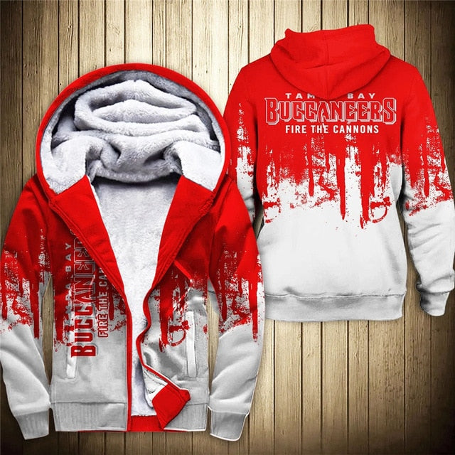 Tampa Bay Buccaneers 3D Thick Zipper Hoodie