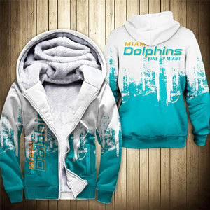 Miami Dolphins 3D Thick Zipper Hoodie