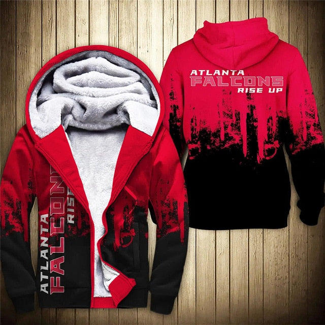 Atlanta Falcons 3D Thick Zipper Hoodie