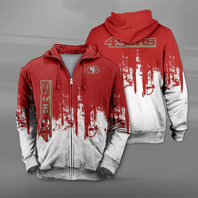 San Francisco 49ers 3D Zipper Hoodie