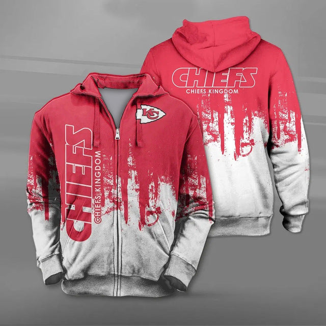 Kansas City Chiefs 3D Zipper Hoodie