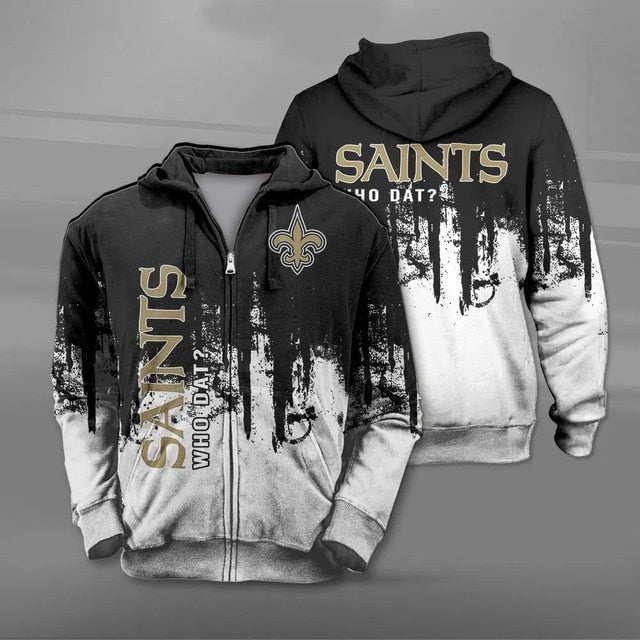 New Orleans Saints 3D Zipper Hoodie