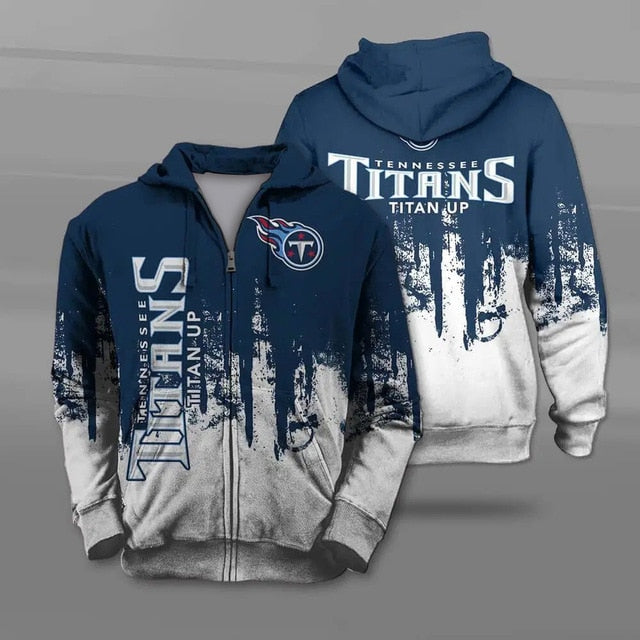 Tennessee Titans 3D Zipper Hoodie