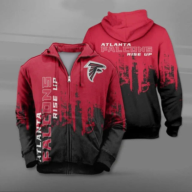 Atlanta Falcons 3D Zipper Hoodie