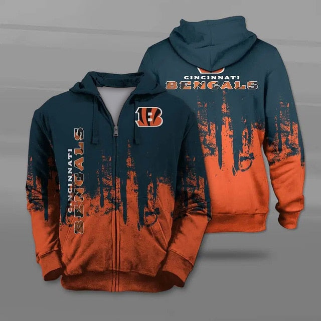 Cincinnati Bengals 3D Zipper Hoodie