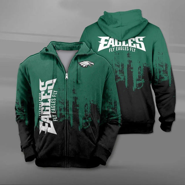 Philadelphia Eagles 3D Zipper Hoodie