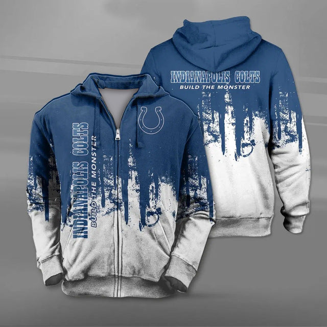 Indianapolis Colts 3D Zipper Hoodie