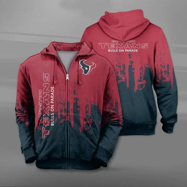 Houston Texans 3D Zipper Hoodie