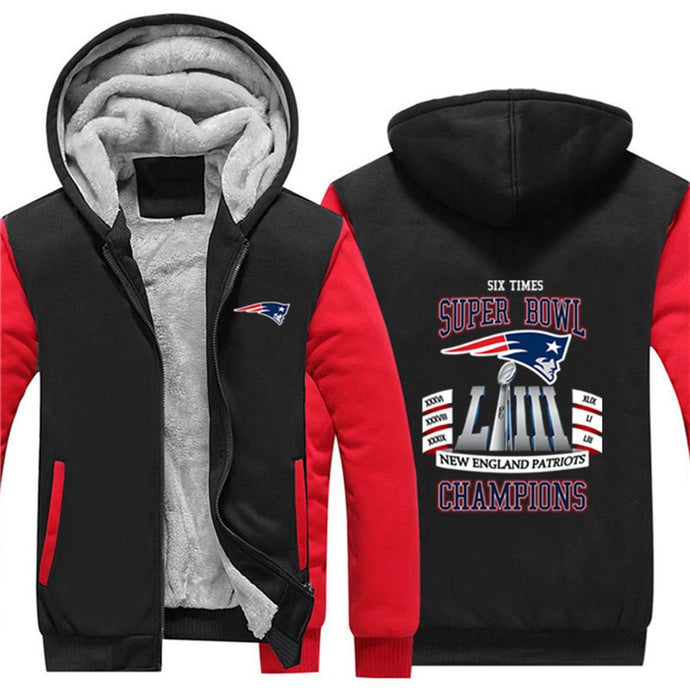 New England Patriots Thick Zipper Hoodie