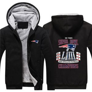New England Patriots Thick Zipper Hoodie