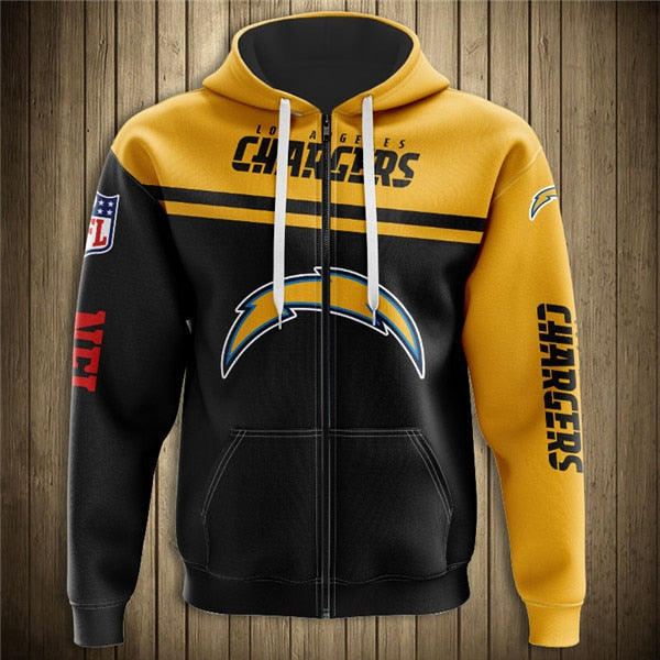 Los Angeles Chargers 3D Zipper Hoodie